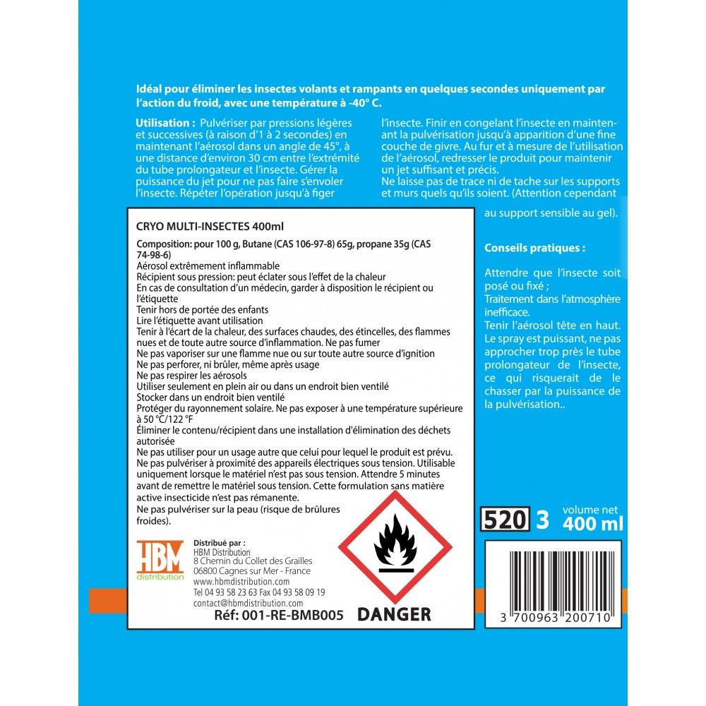 Spray Cryo Foudroyant 400 ml MoustiqueSolutions