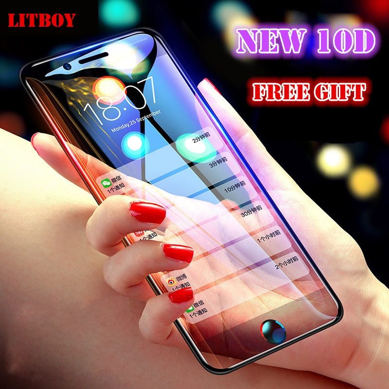 Lit 2 En 1 Frais Litboy New 10d Protective Glass for iPhone 7 6s 6 Screen Protector