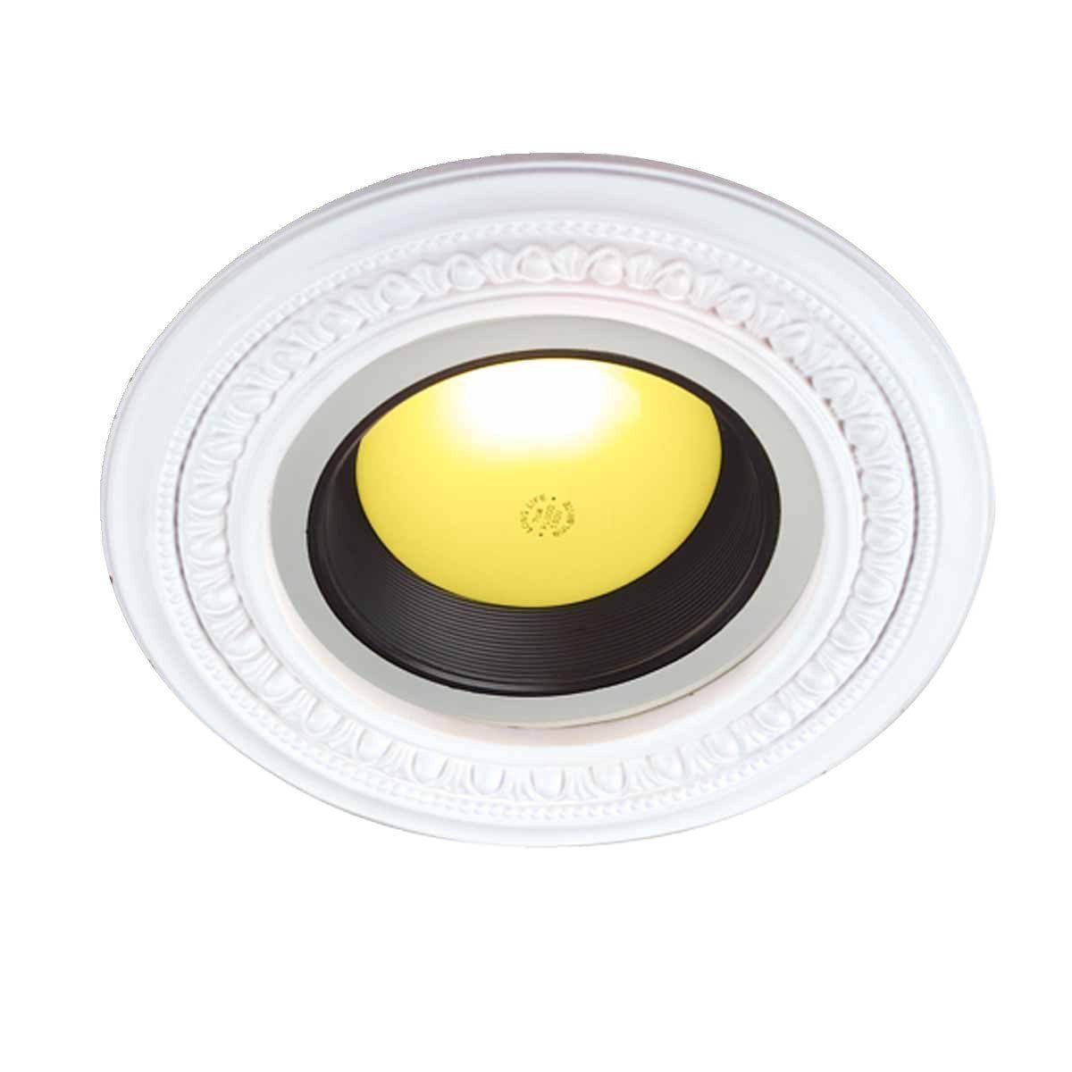 Lit A Deux Place Joli Recessed Spot Light Trim Egg and Dart Molding White Urethane Ceiling