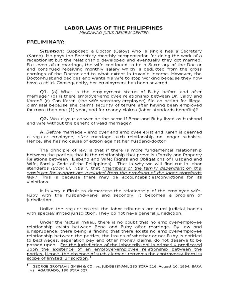 Lit Bébé D Appoint De Luxe Notes On Philippine Labor Standards Laws 1 Amended July 17 2013