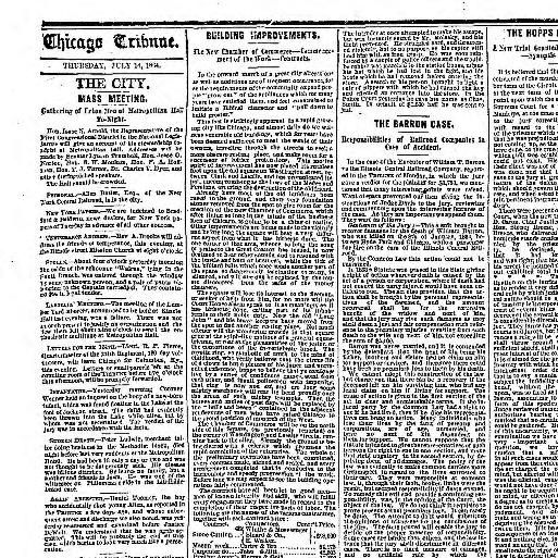 Lit Fer forgé 1 Place Magnifique Chicago Daily Tribune [volume] Chicago Ill 1860 1864 July 14