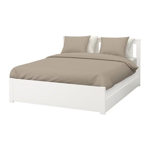 Lit King Size Ikea Fraîche songesand Bed Frame with 2 Storage Boxes Ikea Adjustable Bed Sides